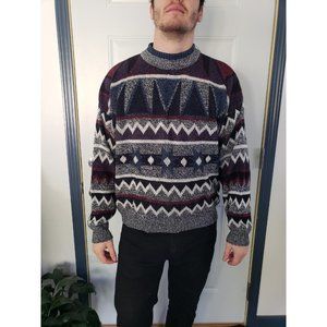 90s Geometric Acrylic Sweater‎